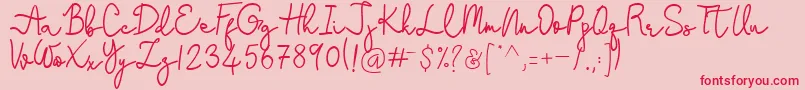 Stefani-Schriftart – Rote Schriften auf rosa Hintergrund