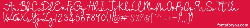 Stefani Font – White Fonts on Red Background