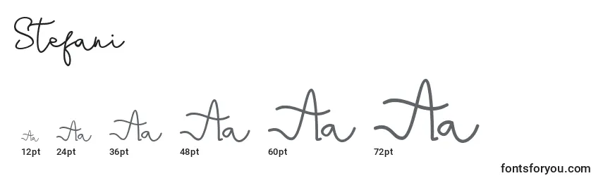 Размеры шрифта Stefani