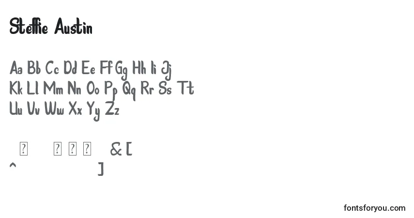 Czcionka Steffie Austin – alfabet, cyfry, specjalne znaki