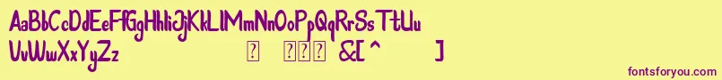 Steffie Austin Font – Purple Fonts on Yellow Background