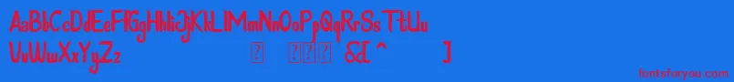 Steffie Austin Font – Red Fonts on Blue Background