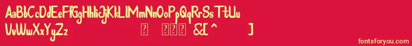 Steffie Austin Font – Yellow Fonts on Red Background