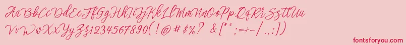 stefhanie typeface free demo Font – Red Fonts on Pink Background
