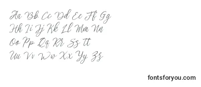 Überblick über die Schriftart Stefhanie typeface free demo