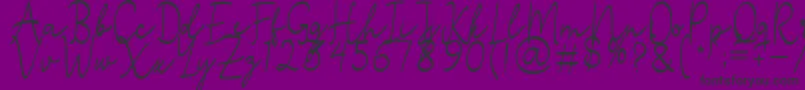 Stefian Script 2-Schriftart – Schwarze Schriften auf violettem Hintergrund