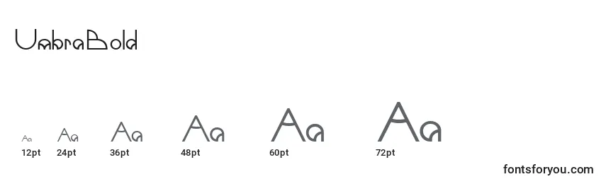UmbraBold Font Sizes