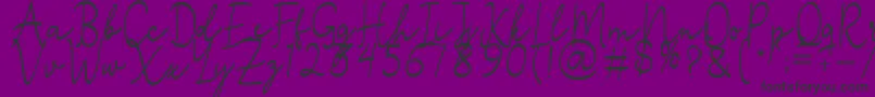 Stefian Script 2 Font – Black Fonts on Purple Background