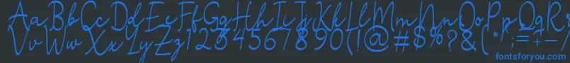 フォントStefian Script 2 – 黒い背景に青い文字