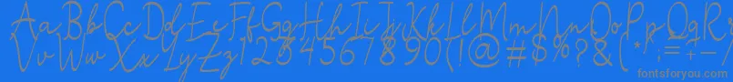 Stefian Script 2-Schriftart – Graue Schriften auf blauem Hintergrund