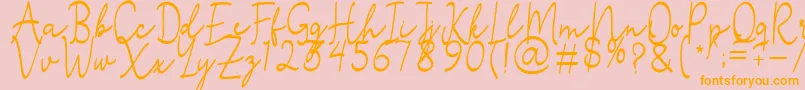 Czcionka Stefian Script 2 – pomarańczowe czcionki na różowym tle
