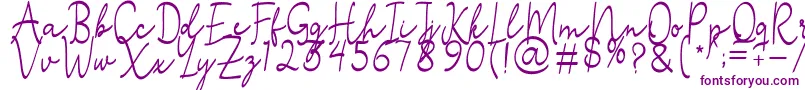 Stefian Script 2-fontti – violetit fontit valkoisella taustalla