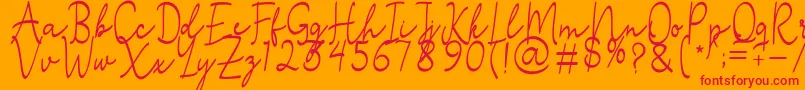 Шрифт Stefian Script 2 – красные шрифты на оранжевом фоне