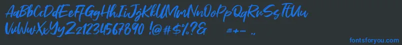 Stefont Font – Blue Fonts on Black Background