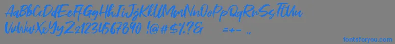 フォントStefont – 灰色の背景に青い文字