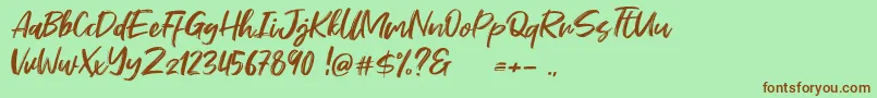 Stefont Font – Brown Fonts on Green Background