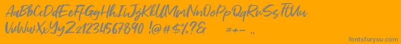 Stefont-Schriftart – Graue Schriften auf orangefarbenem Hintergrund