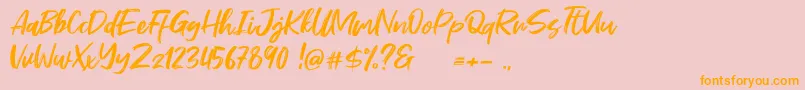 Stefont Font – Orange Fonts on Pink Background