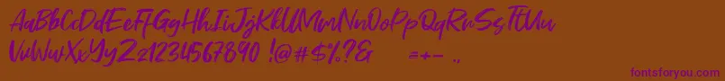 Stefont Font – Purple Fonts on Brown Background