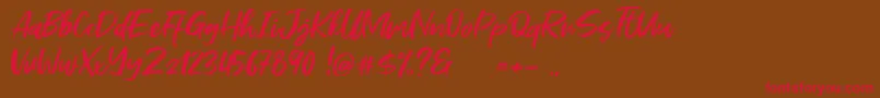 Stefont Font – Red Fonts on Brown Background