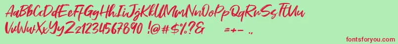 Stefont Font – Red Fonts on Green Background