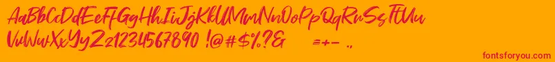 Stefont Font – Red Fonts on Orange Background