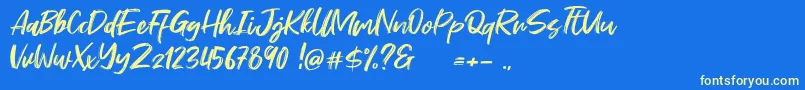 Шрифт Stefont – жёлтые шрифты на синем фоне