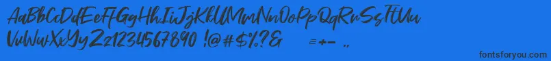 Stefont Font – Black Fonts on Blue Background