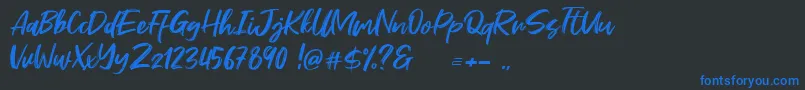 Stefont Font – Blue Fonts on Black Background