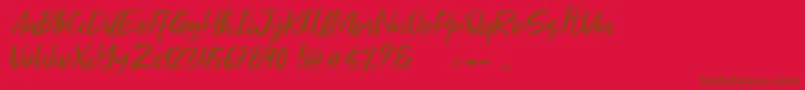 フォントStefont – 赤い背景に茶色の文字
