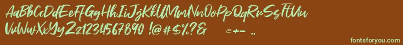 Stefont Font – Green Fonts on Brown Background