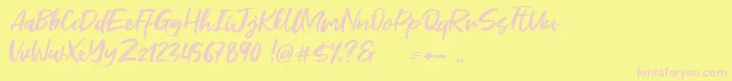 Stefont Font – Pink Fonts on Yellow Background