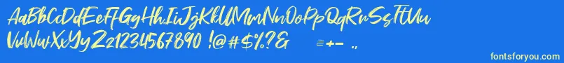 Czcionka Stefont – żółte czcionki na niebieskim tle