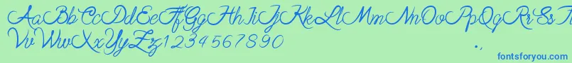 stela Font – Blue Fonts on Green Background