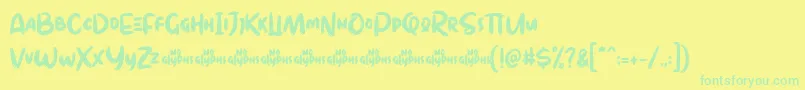 Czcionka Stella Demo – zielone czcionki na żółtym tle