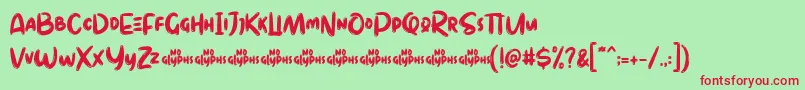 Stella Demo Font – Red Fonts on Green Background
