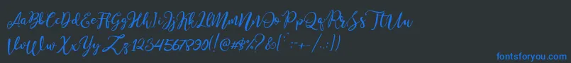 Stella Wilson Font – Blue Fonts on Black Background