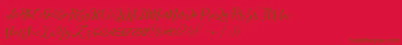 Stella Wilson Font – Brown Fonts on Red Background