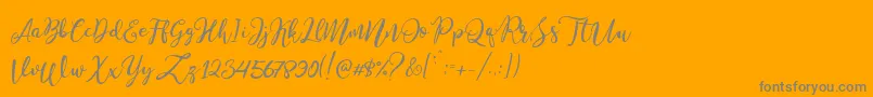 Stella Wilson Font – Gray Fonts on Orange Background