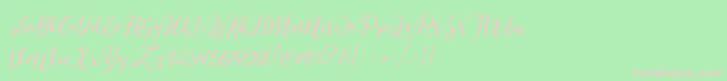 Stella Wilson Font – Pink Fonts on Green Background