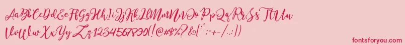 Stella Wilson Font – Red Fonts on Pink Background