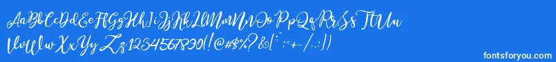 Stella Wilson Font – White Fonts on Blue Background