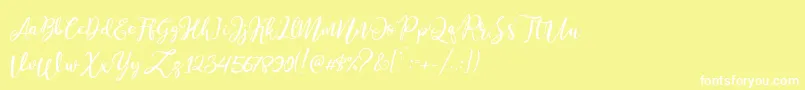 フォントStella Wilson – 黄色い背景に白い文字