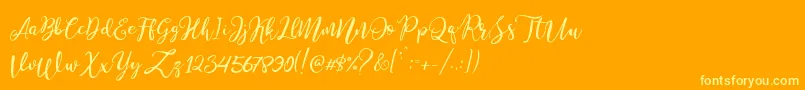 Stella Wilson Font – Yellow Fonts on Orange Background