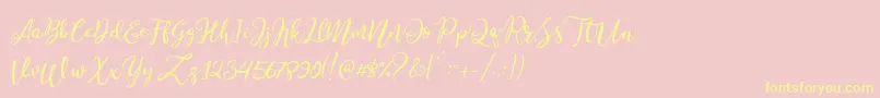 Stella Wilson Font – Yellow Fonts on Pink Background