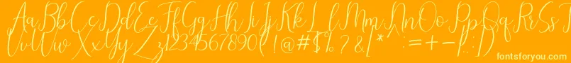 Stella-fontti – keltaiset fontit oranssilla taustalla