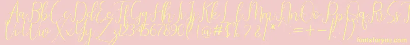 Stella Font – Yellow Fonts on Pink Background