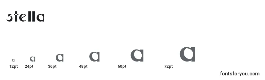 Größen der Schriftart Stella (141968)