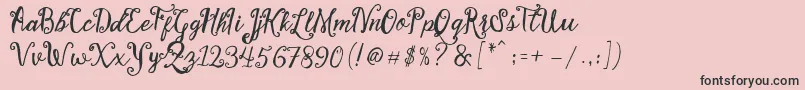 Stellanova Script Free Demo Font – Black Fonts on Pink Background