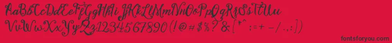 フォントStellanova Script Free Demo – 赤い背景に黒い文字